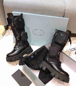 Kvinnor Designers Rois Boots Ankel Nylon Combat Boot och Martin Boots Designers Winter Martin Ankle Nylon Bouch Attached Ankle With Box