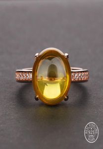 Rose Gold Natural Citrine Gemstone Ring for Women in 925 Sterling Silver Yellow Citrine Ring Wedding Engagement Storlek 5127550210