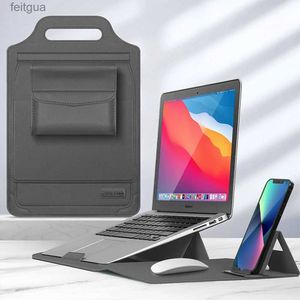 ラップトップケースバックパックラップトップスリーブバッグケースマックブックエアプロのスタンド13 14 15 16 2021 HUAWEI HP ASUS 13.3 15.6インチYQ240111用クラッチクラッチバッグ