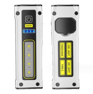 LED Ultra Bright Multictional Flashlight Outdoor Portable USB Power Bank Cob Side Lightsキャンプ釣り照明懐中電灯