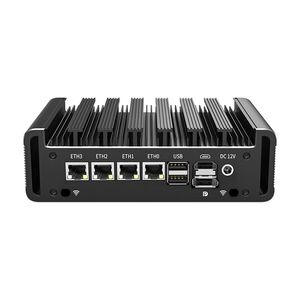 Mini Industrial PC Desktop Gaming Fanless 4G WiFi Computer Intel Celeron Core J6412 Firewall VPN Router