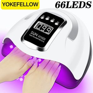 66LEDs UV LED Nail Lamp for Acrylic Gel Drying With Powerful Professional Art Salon Manicure Machine 240111