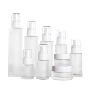 20ml 30ml 40ml 60ml 80ml 100ml 120ml Frosted Glass Cosmetic Bottle Lotion Pump Bottle Refillable Liquid Perfume Spray Bottles DBC 8129003