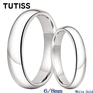 Tutiss 4/6 mm mężczyźni kobiety wolframowe para pierścień inteligentna oprawa ślubna Domed wypolerowana błyszcząca komfort Fit 240110