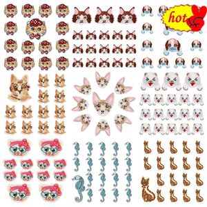 Großhandelsmenge 10 Stück Aufnäher zum Aufbügeln für Kleidung, kleine Anime-Kinder, Katzen, Hunde, niedliche Tiere, Nähen, Stickerei, Designer, Bulk-Set, Stoffe