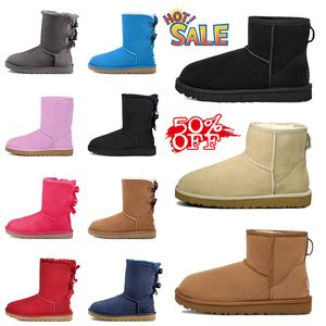 Pelliccia superiore in pelle scamosciata Designer Classici Stivali da neve invernali corti Stivaletti alla caviglia da donna Stivale ultra mini con plateau Pantofole Tazz Rosa ugh Tasman Pantofole Mocassini Scarpe