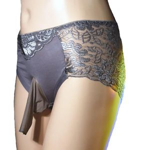 Plus Size Uomini Sexy Mutandine di Alta Qualità Merletto Puro Senza Soluzione di Continuità Pene Guaina Cock Pouch Slip Sissy Biancheria Intima Erotica 240110