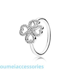 jewellery Designer Pandoraring Dora's Band Rings sweethearts Heart alfalfa Clear Cubic Zirconia S925 Silver Ring