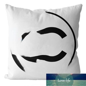 Classic Throw Pillow Black and White Throw Pillow Letter Logo Home Pillow Cover Sofa Decoration Cushion Pillow Core Removable