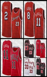 College Basketball bär nya 23 Michael Basketball Jerseys Chicagos Bull Zach 8 Lavine Cheap Lonzo 2 Ball Mens Demar 11 Derozan Yo5713253