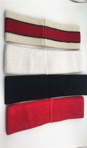 Opaski na głowę luksusowe designerskie kobiety Czerwony czarny biały litera druk Stripe Elastyczne opaski na głowę Sport Sport Hair Paśki Turban Headwraps6336337