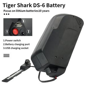 48V Tiger Shark Ebike Battery 36V 21AH 17.5AH Electric Bike Down Tube Batterispack med Samsung -celler för 250W 500W 700W 1000W Motorer
