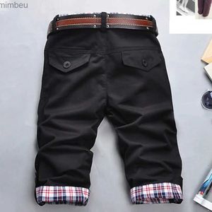Men's Shorts Men Shorts Casual Summer Cargo Loose Quick Dry Beach Plaid Pockets Buttons Fifth Fitness Jogging WorkoutL240111