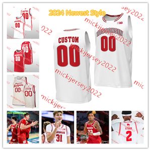 Wisconsin Badgers Basketball Jersey Customed 44 Frank Kaminsky 8 Ab Nicholas 22 Ethan Happ 42 Alando Tucker 15 Isaac Gard Wisconsin Jerseys