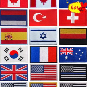 Tactical Military Patch Flag Israel Turkey Germany Russia Spain Australia Usa Switzerland South Korea Badge Embroidered Iron on