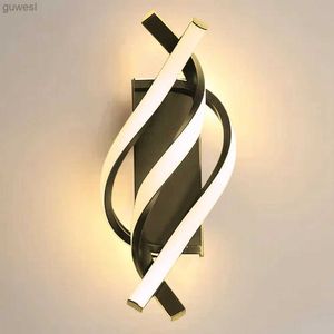 Night Lights Bedroom Night Light Curved Design Living Room Background Light 3000K 1280LM Modern Indoor Wall Light 18W for Bedroom Living Room YQ240112