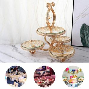 Plates Cake Dessert Display Tower Plate 4-Tier Cupcake Stand Wedding Party Fruit Desserts Candy Snack Dish