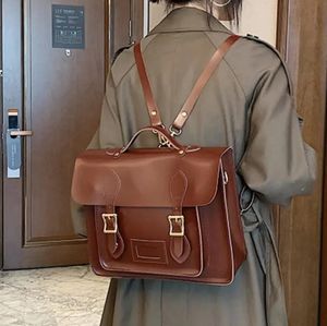 Vintage Large capacity Women Backpack PU LeatherWomen's Shoulder Bag High Quality Travel Books Rucksack School Backpacks 240112