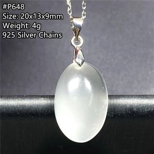 Anhänger Echter natürlicher weißer heller Mondstein-Kristall-Anhänger, Schmuck für Frau, Dame, Mann, Liebesgeschenk, Silberketten, 20 x 13 x 9 mm, Perlen AAAAA