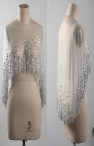 2022 Glitter Crystal Pereads Okale na wieczorne balowe sukienki Wedding Bolero Kurtki na specjalną okazję sukienka szal6656590