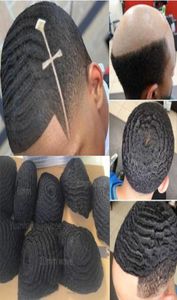 Afroamerykanie mens peruka 4mm6mm8mm1m12mm fala pełna koronkowa toupee Peruvian Remy Human Hair Wymiana dla czarnych mężczyzn Fast Exp7153116