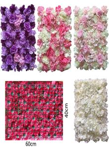 3d 40x60 cm DIY Silk Artificial Rose Flower Wall for Home Decoration Baby Shower Bakgrunder Bröllop Bakgrund Salong Hårdekor4322054