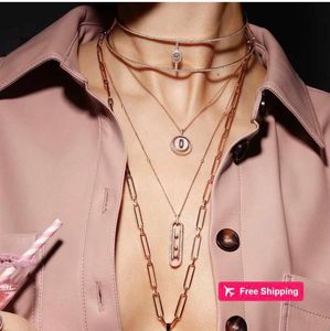 Pendant Necklaces Pendant Necklace Diamond Necklace Designer Women's Sweater Chain Necklace Titanium Steel Gold Non fading Fashion Jewelry 9K87