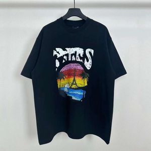 メンズTシャツデザイナーTシャツ女性パリハワイココナッツタワーレタープリントピュアコットンメンズと女性用半袖Tシャツ