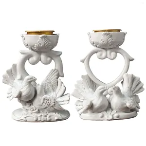 Portacandele Feelfreeau Bird Figurine Candeliere Tealight Supporto votivo