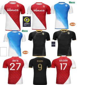 23 24 AS Monaco Mens Futebol Jerseys Felix Fofana Minamino Embolo Ben Yedder M. Camara Zakaria Boadu Golovin Home Away 3ª Camisa de Futebol