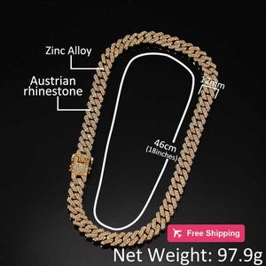 Armbandhalsband 12mm Miami Cuban Link Chain Halsband Armband Set för Mens Bling Hip Hop Iced Out Diamond Gold Silver Rapper Chains Women Luxury Jewelry O8B2