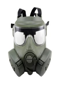 Maschere tattiche per la testa Resina Full Face Nebbia Fan per CS Wargame Paintball Dummy Gas Mask con ventola per protezione Cosplay5037054