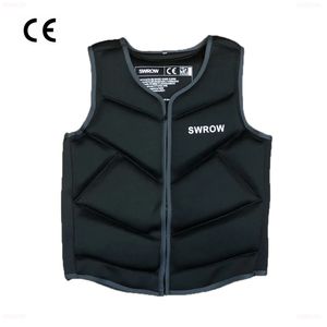 Swrow Life Jacket Fishing Vest Water Sports Kayaking Swimming Surf Drifting Adult Life Jacket Neoprene Safety Vest Rescue Boats 240111