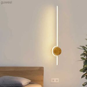 Night Lights Wood/LED Wall Lamp For Bedroom Bedside Living Room Sofa Home Decor Modern Living Room Bar Long Sconce Corridor Aisle Night Light YQ240112