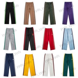 Men's Pants 2023ss New AWGE Needles Sweatpants Men Women 1 1 Best Quality Embroidered Butterfly Stripe Needles Pants Trousers T240112