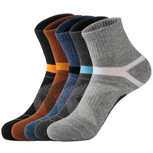 5 Pairs High Quality Cotton Men Socks Sports Running Breathable Casual Summer Soft Fitness Compression Middle Tube Male Sock 240112