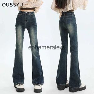 Frauen Jeans Hosen Capris Y2k Flare Frauen Koreanische 2023 Neue Abnehmen Hohe-Rise Vielseitige Stretch Hohe Taille Hufeisen retro Blaue Hose