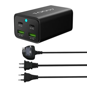 Ladegeräte 100 W GaN-Ladegerät 4 Ports USB Typ C PD-Ladegerät Quick Charge 3.0 USB Typ C Schnellladegerät für den Schreibtisch, USB-Ladegerät für Mobiltelefone