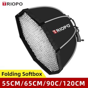 Studio Triopo 55 cm 65 cm 90 cm 120cm Speedlite Portable Octagon Parrella Softbox + Honeycomb Siatka Outdoor Flash Flash Box dla Canon Godox