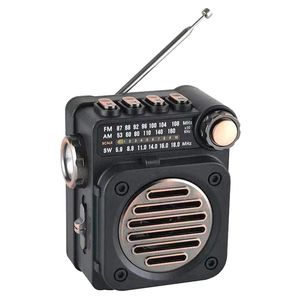 ラジオポータブルラジオミニFM AM SWラジオレシーバービルトインスピーカーワイヤレスBluetooth 5.0 LED懐中電灯付き音楽プレーヤー