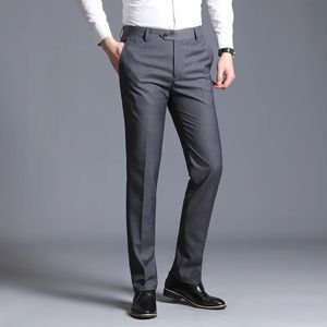 Boutique Fashion Solid Color Mens Casual Business Suit Pants Man Thin Trousers Groom Wedding Dress Ball Formal Suit Pants 240112