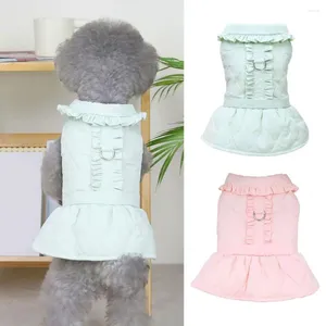 Dog Apparel Pet Dress Pretty D-Ring Design Clothes Plaid Puppy Skirts Vest Winter Daily Wear