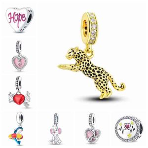 2024 NOWOŚĆ W 925 STERLING SREBRY ZŁOTA GŁOTA LOPARDY CHARMS Lion Love Cupid Strzałka Fit Fit 925 Oryginalne bransoletki Prezenty biżuterii dla kobiet