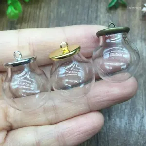 Pendanthalsband 5Sets/Lot Silver/Gold/Bronze Color 20 12mm Glass Globe Orbs Vial Dome Cover Necklace Pendants Charms