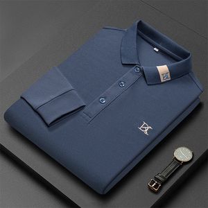 Luxus Stickerei Polo Shirt Langarm Herbst Baumwolle T-shirt Mode Designer Revers Tops Trend Streetwear männer Kleidung 240111