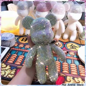 Figuras de brinquedo de ação Estatuetas de cristal Bearbrick Diamante Urso violento Figura de ação Urso fluorescente com strass Boneca Bearbrick Modelo DIY Toysvaiduryb