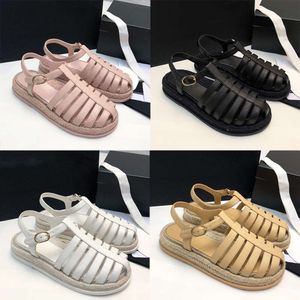 새로운 Baotou Roman Sandal Women Espadrilles 샌들 조수 야외 해변 신발과 상자 509