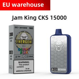 Jam King Cks Energon Vape 15000 E Cigarett 24 ml Förfylld juice smak Elfbar E Liquid Power Screen Display USB-C laddning 650mAh Vape Pen