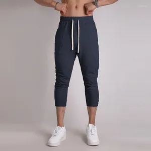 Pantaloni da uomo Capri atletici di alta qualità per jogging in palestra e sport Pantaloni larghi a 3/4 da uomo