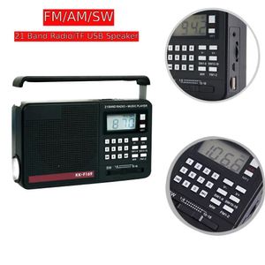 Tragbares Radio FM AM SW Vollband-Radioempfänger USB-TF-Karte Lautsprecher MP3-Player LED-Taschenlampe Unterstützung TF-Karte Bluetooth